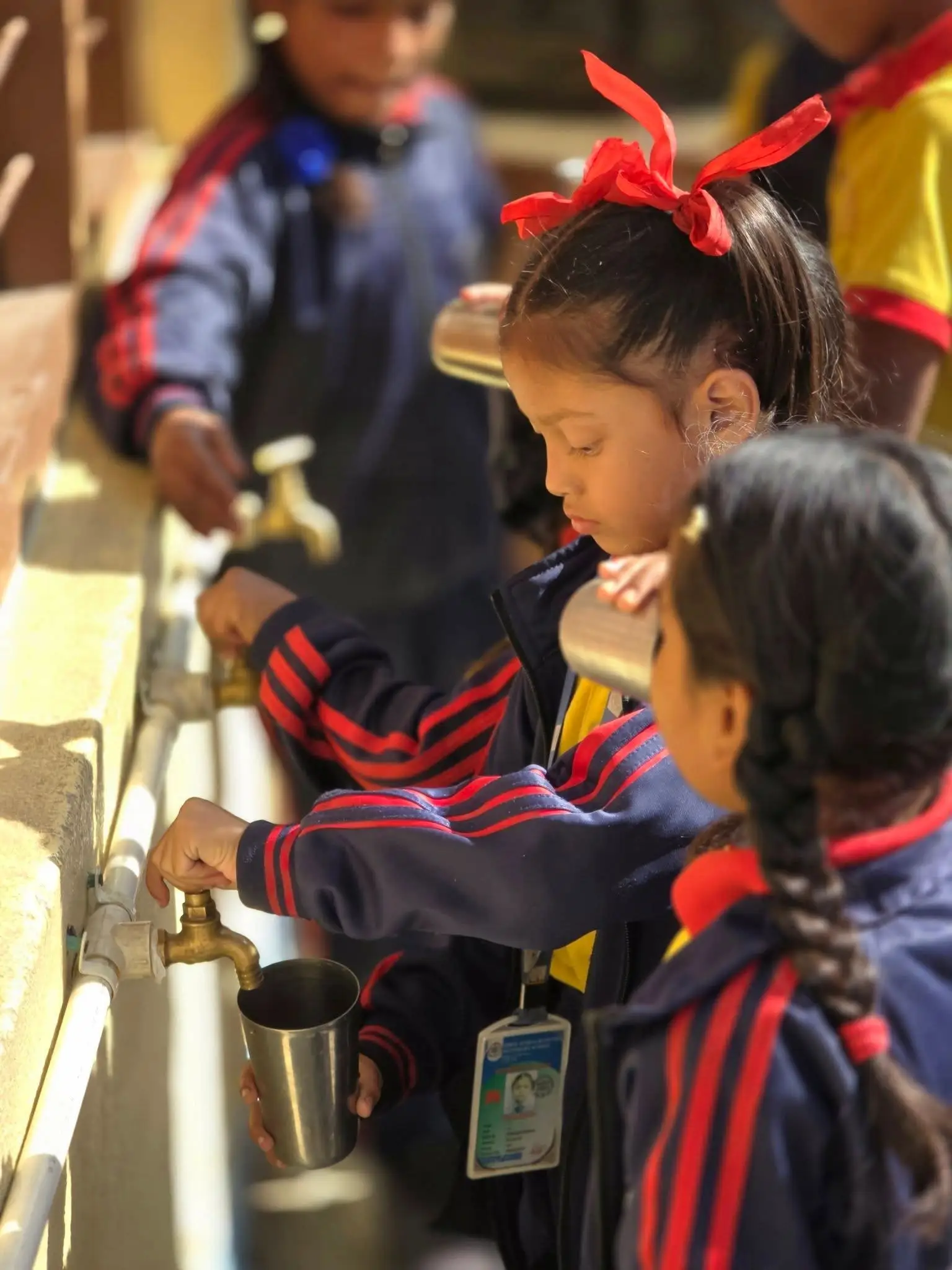 A water purification system installed at a school